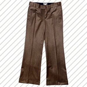 VINCE Brown Wide Leg Cuffed Trousers